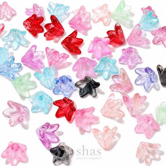 GB03A Lily Flower Glass bead ( 1 pc ) Lampwork Bead