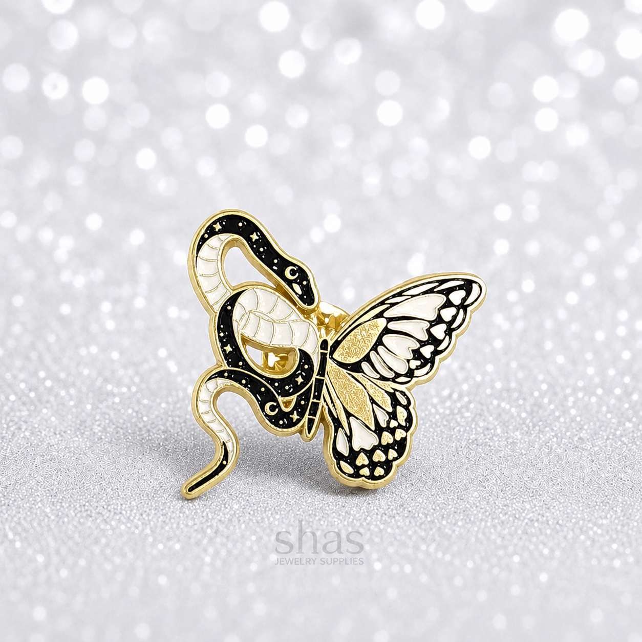 PK 159 Butterfly Snake Enamel Pin Badge ( 1 pc ) Imported Premium Quality