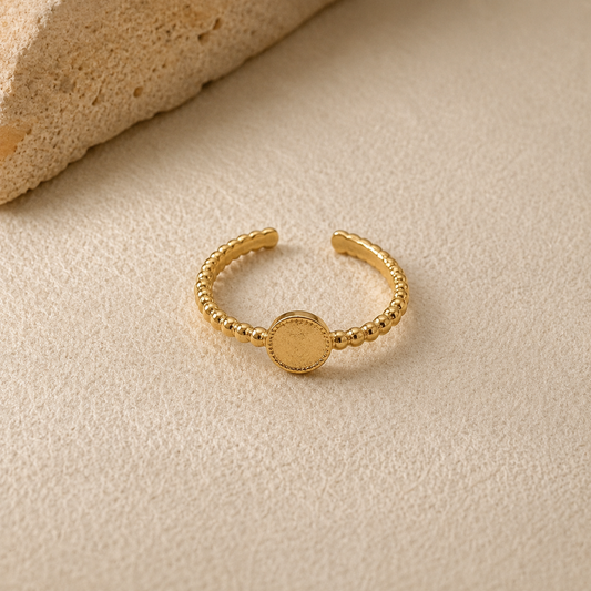 RSJ25A CIRCLE Adjustable Ring - 18K Gold PVD plated 316  stainless steel - Anti tarnish