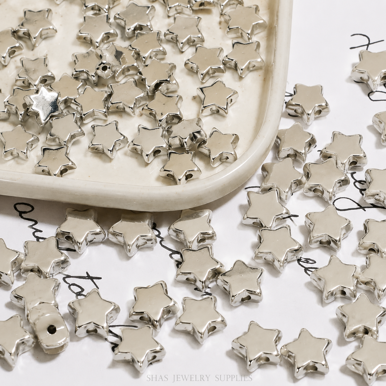 AB09A  Metallic Star Acrylic Bead ( 1 pc)