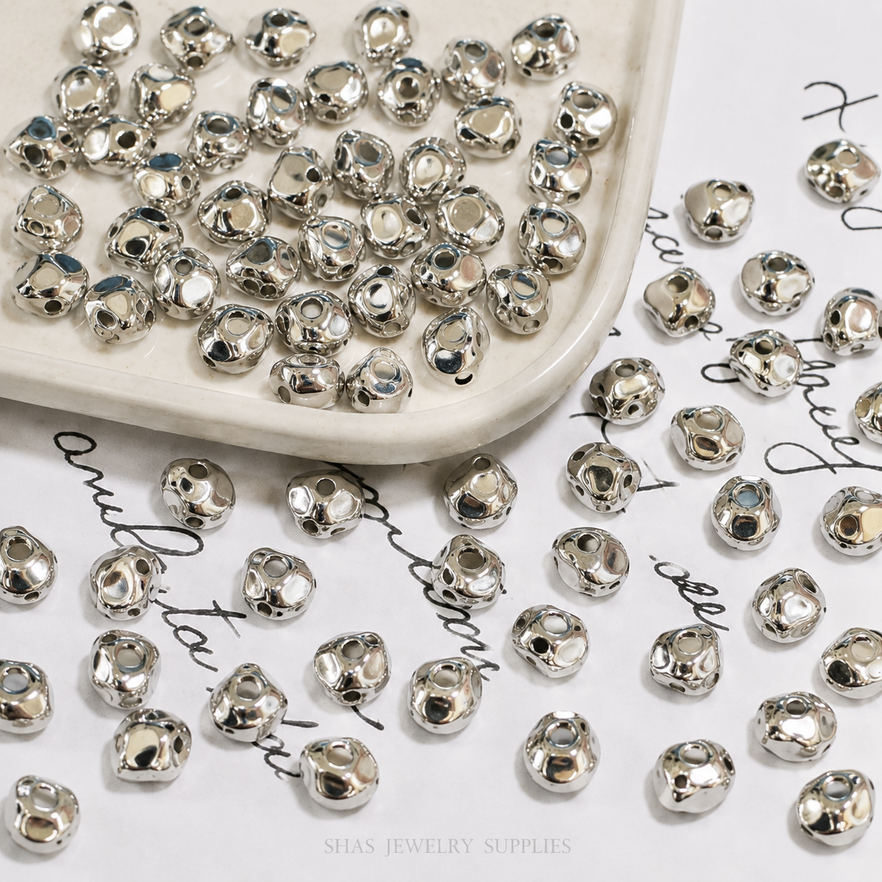 AB09E Metallic Irregular Acrylic Bead ( 1 pc )