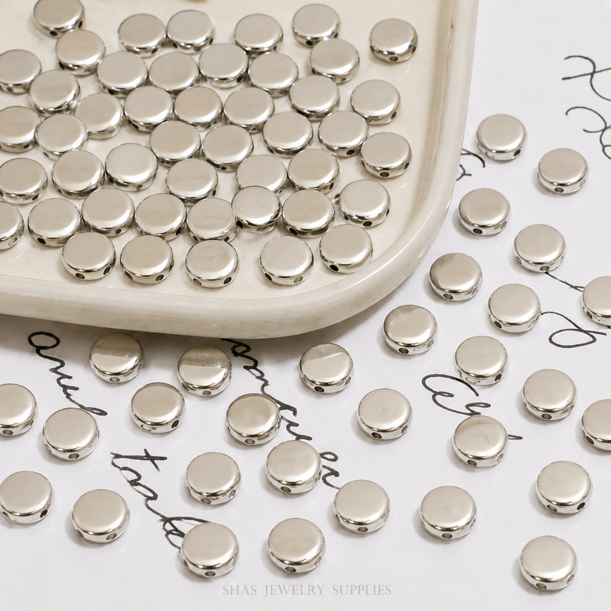 AB09B Metallic Circle Acrylic Bead ( 1 pc)