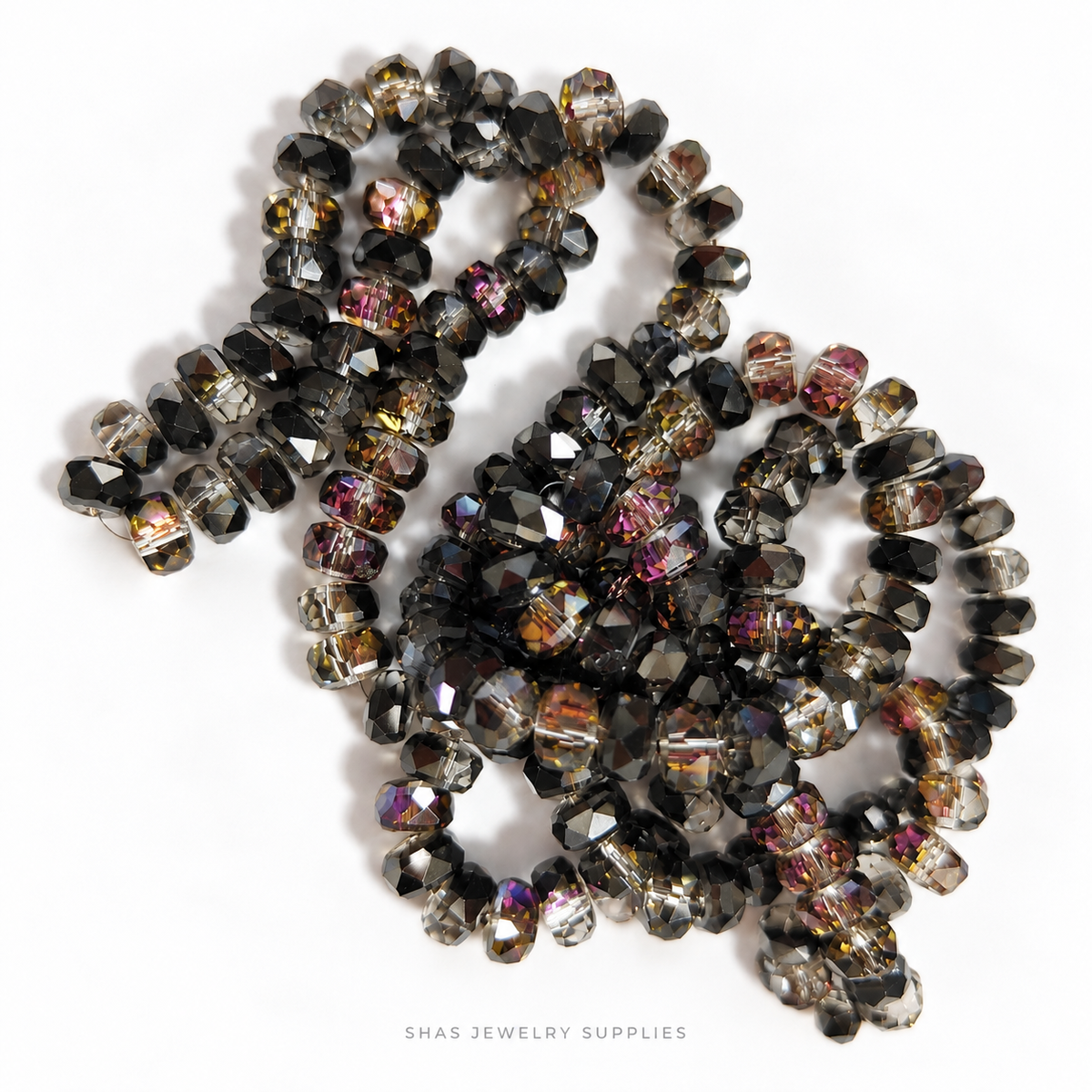 GB69C Iridescent Smoky Crystal  Beads ( 1 pc ) AAA Quality
