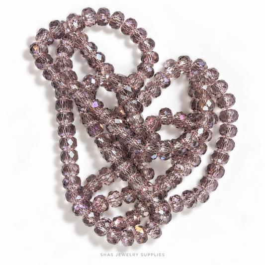 GB69A Iridescent Mauve Crystal Beads ( 1 pc ) AAA Quality