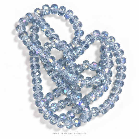 GB69E Iridescent Blue Crystal Beads ( 1 pc ) AAA Quality