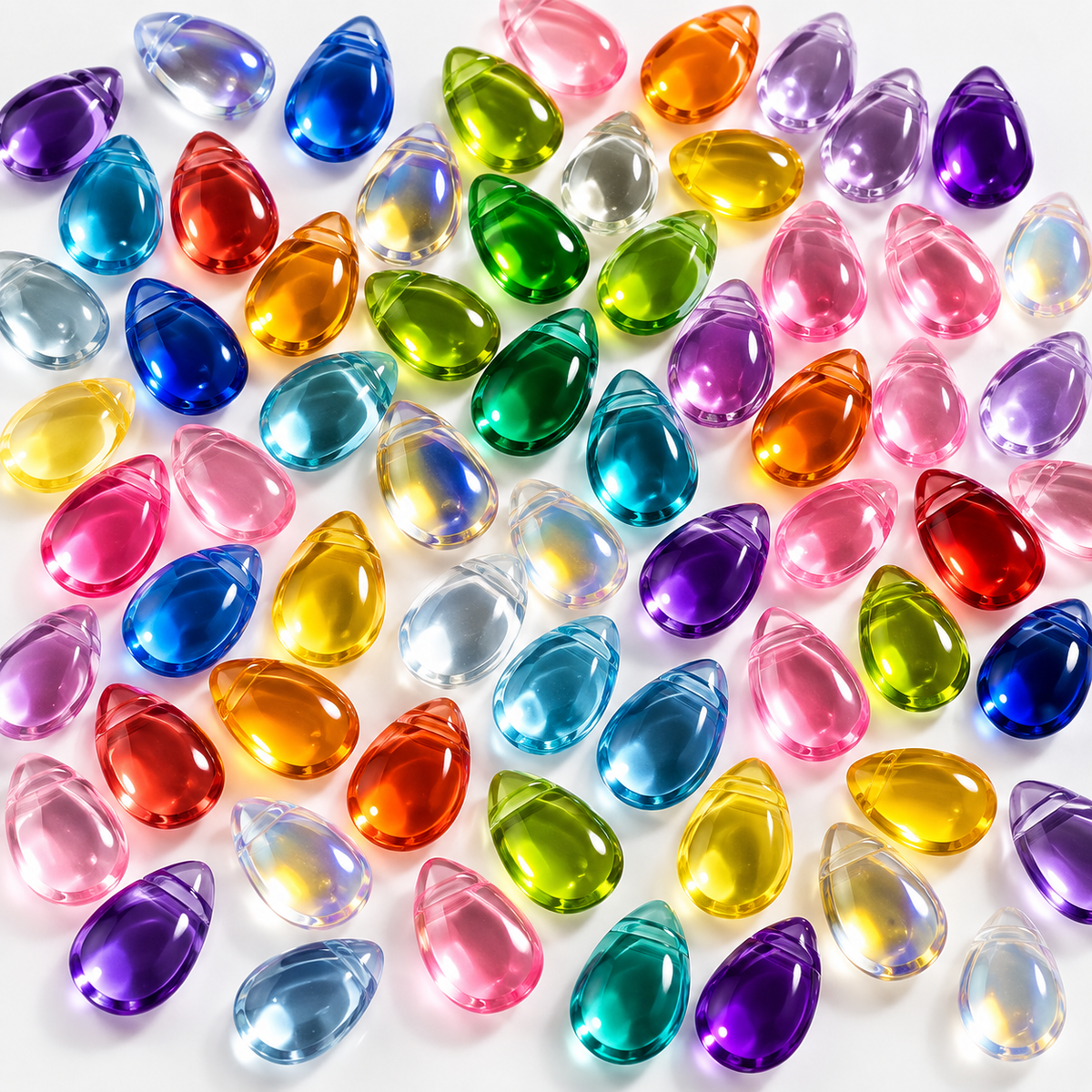 GB65 Translucent Waterdrops Glass Beads ( 1 pc ) Czech Bead