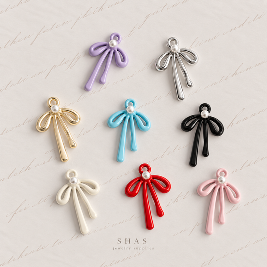 AC09 Dainty Bow Y2K Alloy Charm ( 1 pc )