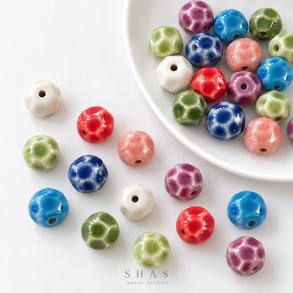 PCB26C Round Ceramic Bead ( 1 pc ) Porcelian Ceramic