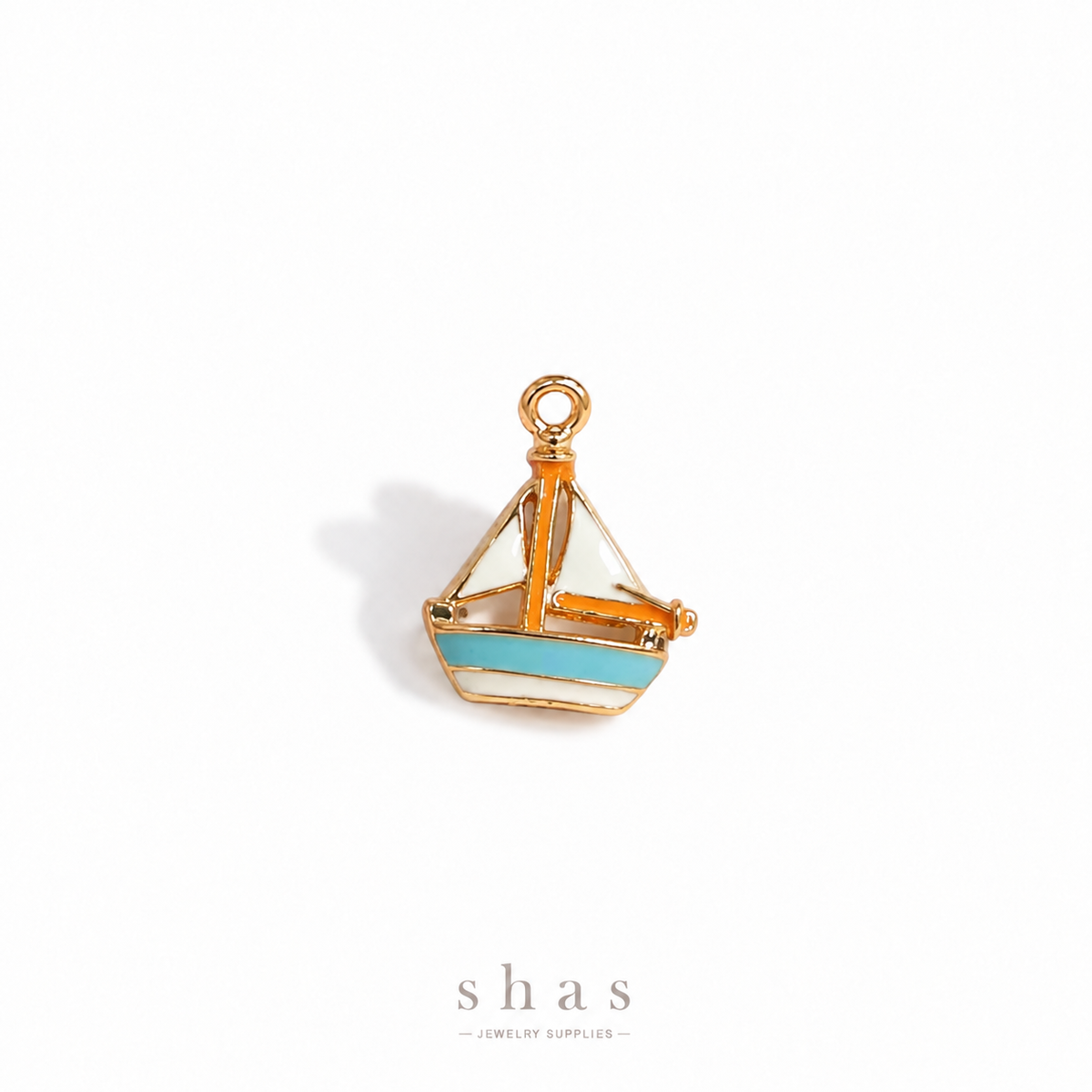 PC05J Sea Sail Boat 3D Enamel Charm ( 1 pc ) Premium Collectible