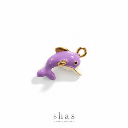 PC05R Sea Dolphin 3D Enamel Charm ( 1 pc ) Premium Collectible
