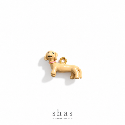 PC05X Dachshund Dog 3D Enamel Charm ( 1 pc ) Premium Collectible