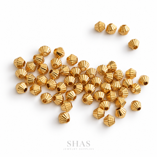 GSB06 Textured Spacer bead 18K Gold ( 1 pc )