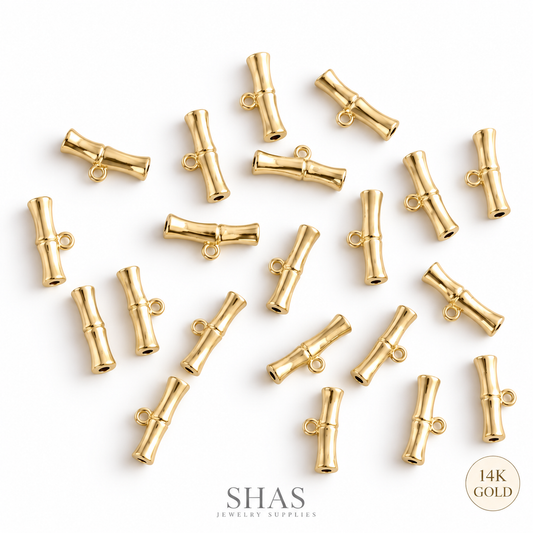 GSB11 Bamboo Spacer Bead with Loop 14K Gold ( 1 pc )