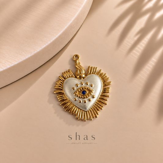 SC21L Heart Eye Charm ( 1 pc ) PVD Plated