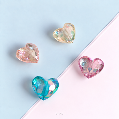 AB108 Transparent Heart Acrylic Bead ( 1 pc )