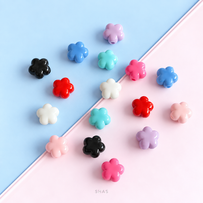 AB110 Pastel Floral Acrylic Bead ( 1 pc )
