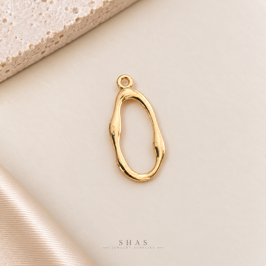GPB13 Irregular Oval  Bezel ( 1 pc ) 18k Gold