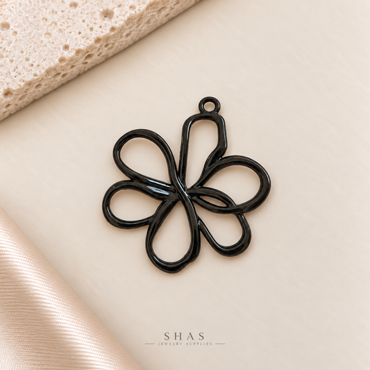 GPB17 Floral Bezel ( 1 pc ) Black Metal