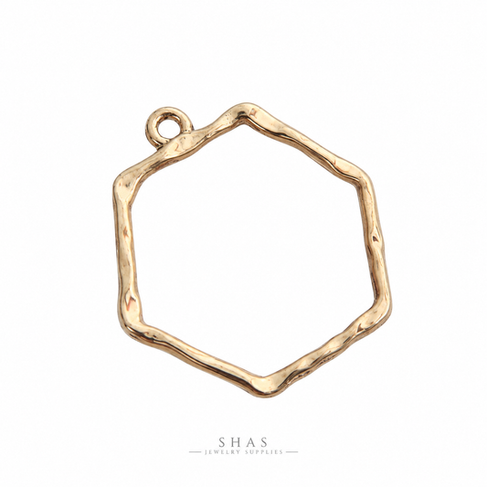 GPB15 Hexagon Bezel ( 1 pc ) 16k Gold