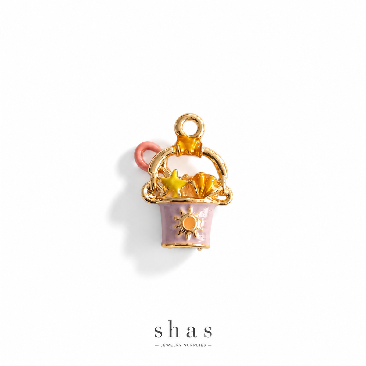 PC06D Beach Bucket 3D Enamel Charm ( 1 pc ) Premium Collectible