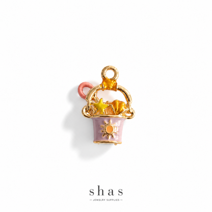 PC06D Beach Bucket 3D Enamel Charm ( 1 pc ) Premium Collectible