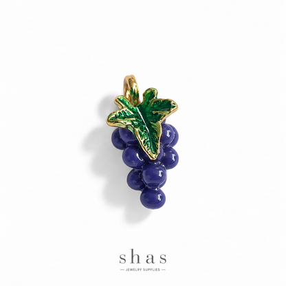 PC06G Grapes 3D Enamel Charm ( 1 pc ) Premium Collectible