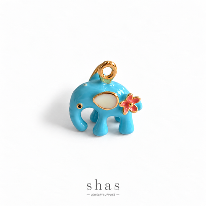 PC06J Blue Elephant 3D Enamel Charm ( 1 pc ) Premium Collectible