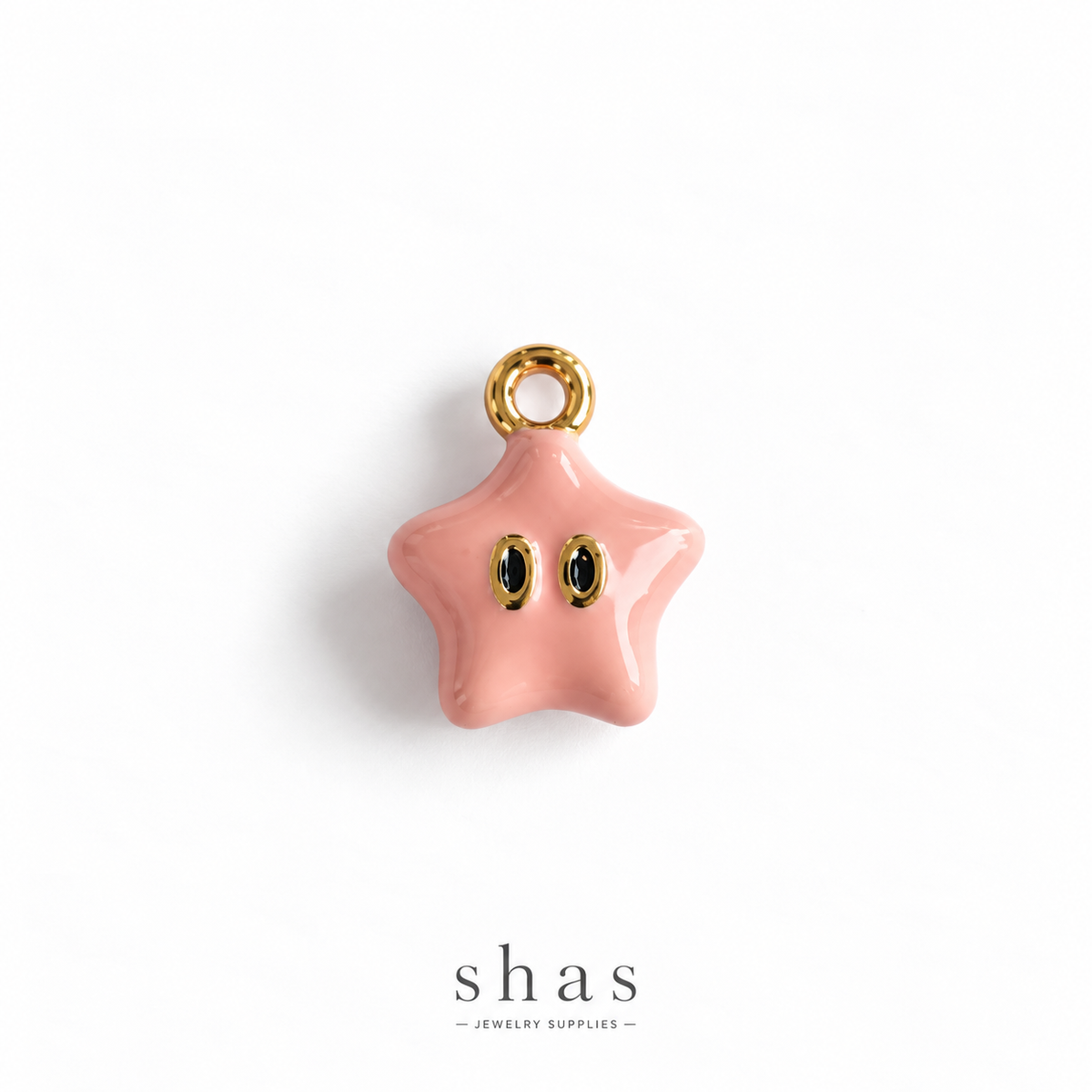 PC06L Pink Star 3D Enamel Charm ( 1 pc ) Premium Collectible