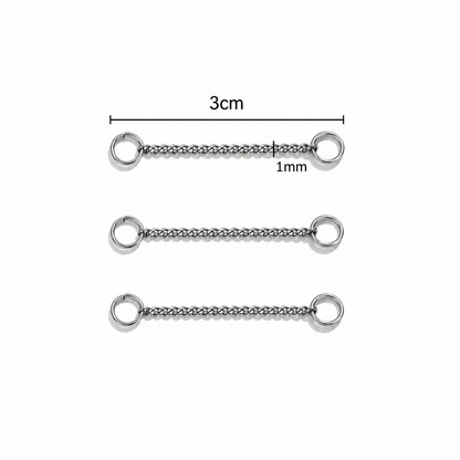ES13 Chain Connector Silver ( 1 pc ) PVD Plated