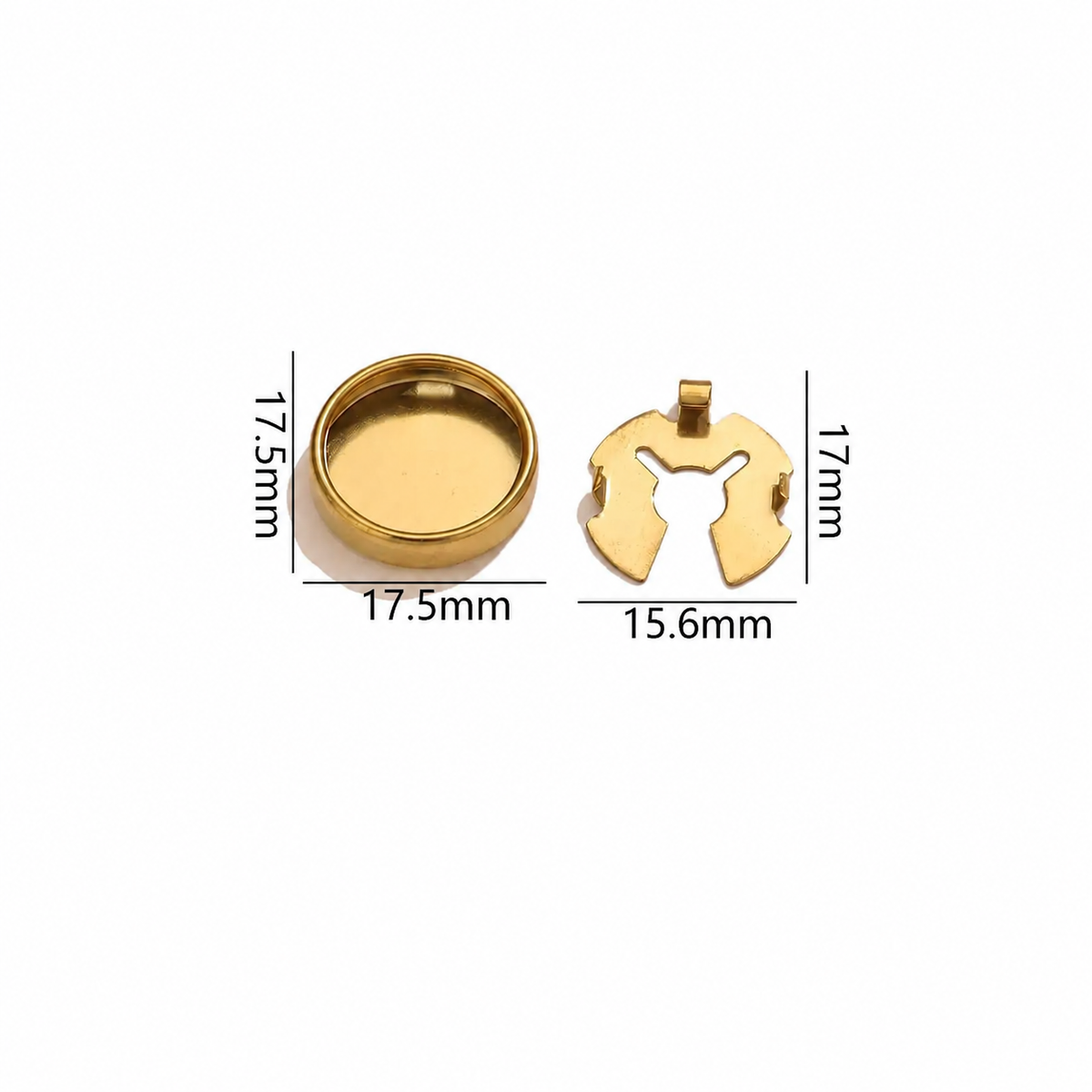 ES17 Round Snap Turtle Buckle 18k Gold ( 1 pc ) PVD Plated
