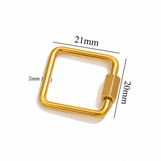 ES19 Square Screw Buckle 18k Gold ( 1 pc ) PVD Plated