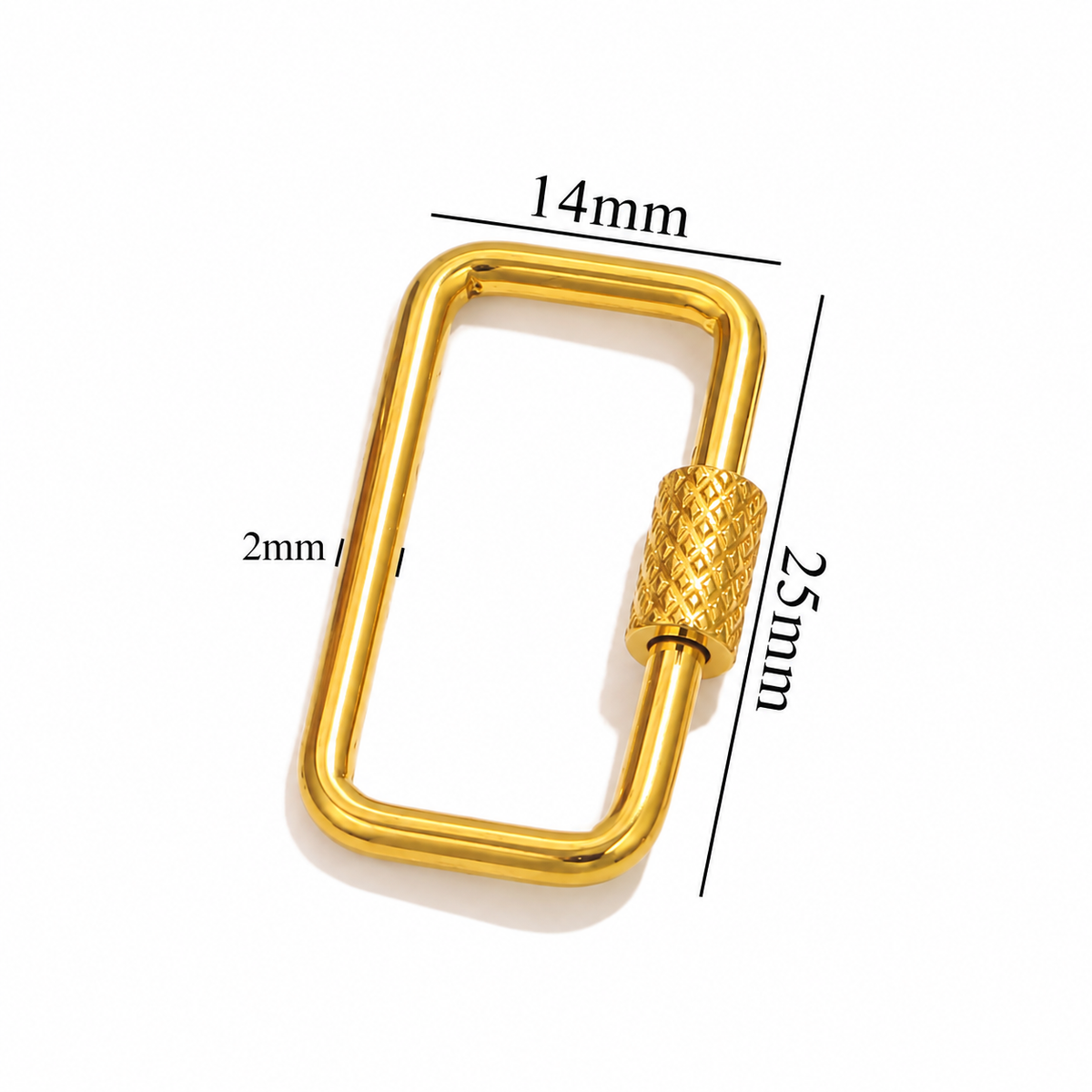 ES20 Rectangle Textured Screw Buckle 18k Gold ( 1 pc ) PVD Plated
