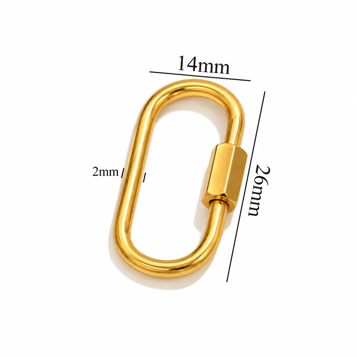 ES22 Oval Screw Buckle 18k Gold ( 1 pc ) PVD Plated