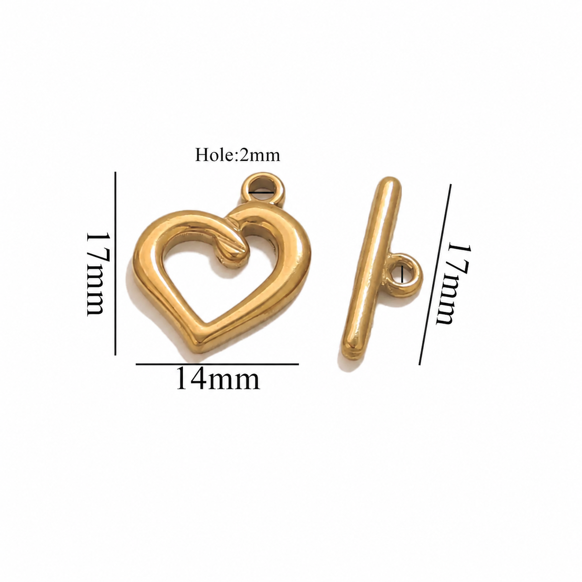 ES26 Twisted Heart Toggle Clasp ( 1 pc ) PVD Plated