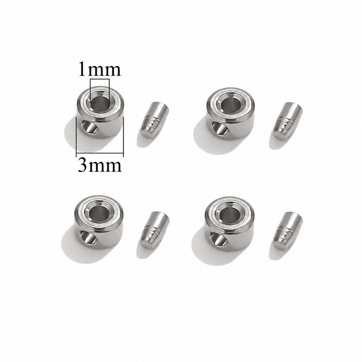 ES28 Flat Positioning Bead Silver ( 1 pc ) PVD Plated