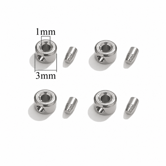 ES28 Flat Positioning Bead Silver ( 1 pc ) PVD Plated
