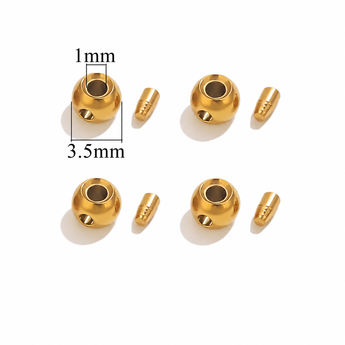 ES30 Round Positioning Bead 18k Gold ( 1 pc ) PVD Plated