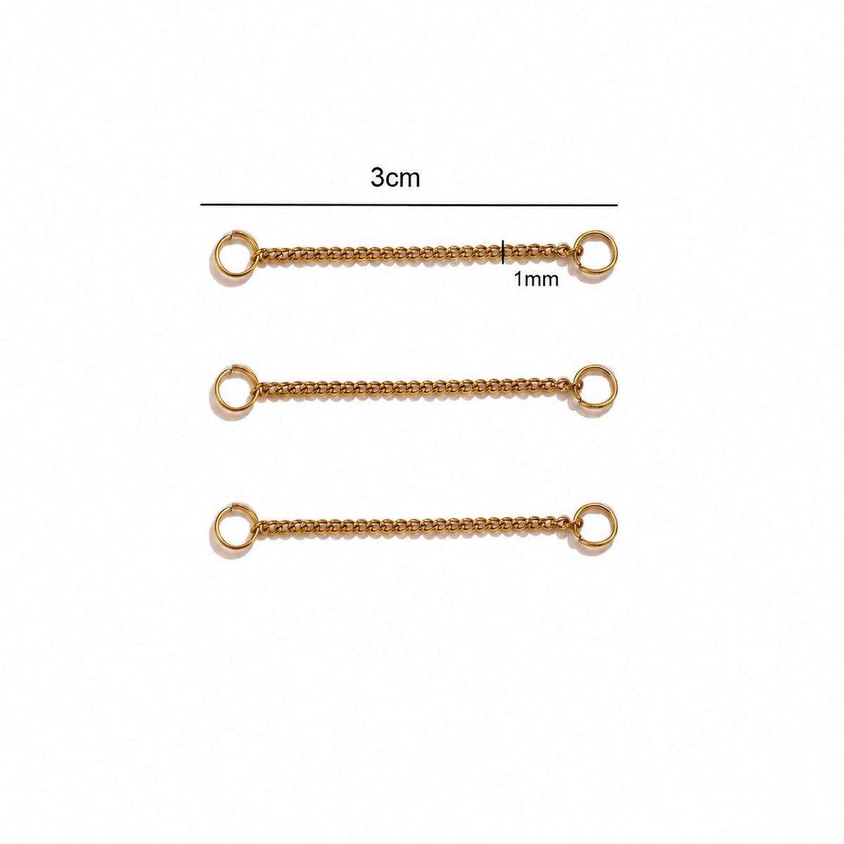 ES14 Chain Connector 18k Gold ( 1 pc ) PVD Plated