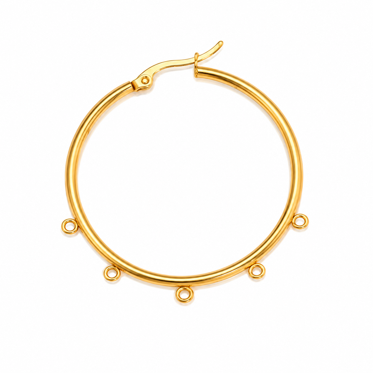 STS69 Hoop With Loops Stud 18k Gold ( 1 pair ) PVD Plated