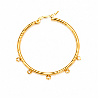 STS69 Hoop With Loops Stud 18k Gold ( 1 pair ) PVD Plated