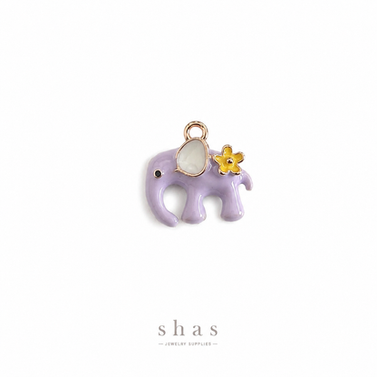 PC04P Purple Elephant 3D Enamel Charm ( 1 pc ) Premium Collectible | Anti tarnish