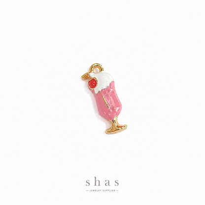 PC04U Strawberry Milkshake 3D Enamel Charm ( 1 pc ) Premium Collectible | Anti tarnish