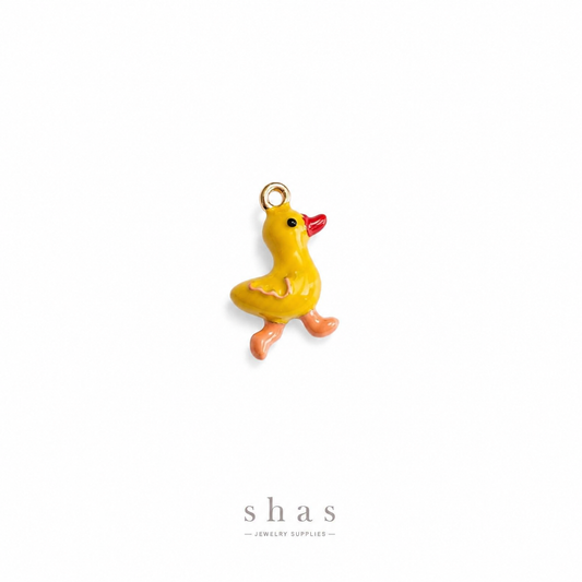 PC04W Cute Ducky 3D Enamel Charm ( 1 pc ) Premium Collectible
