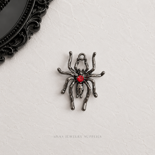 AC02L Red Spider Gothic Charm ( 1 pc ) High Quality Alloy