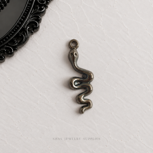 AC03E Snake Gunmetal Gothic Charm ( 1 pc ) High Quality Alloy