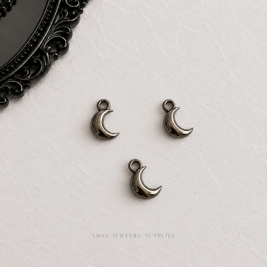 AC02M Moon Gun metal Gothic Charm ( 1 pc ) High Quality Alloy
