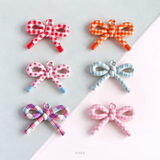 AB104 Patterned Bowknot Acrylic Bead ( 1 pc )
