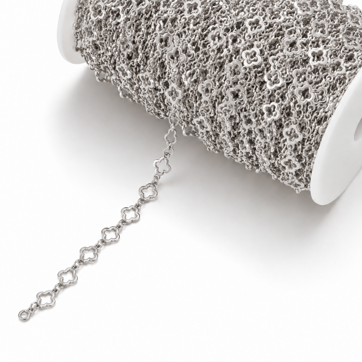 DIYS267 Clover Chain Silver ( 1 feet ) PVD Plated