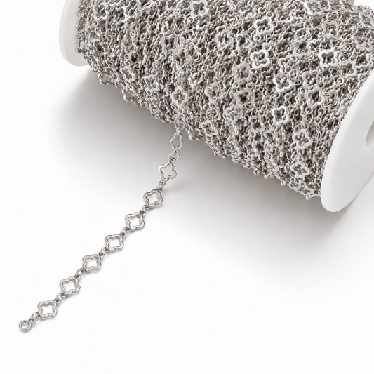 DIYS267 Clover Chain Silver ( 1 feet ) PVD Plated