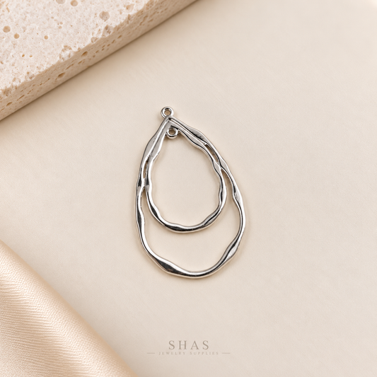 GPB08 Double Teardrop Bezel ( 1 pc ) Platinum